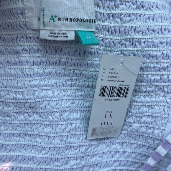 Anthropologie Striped Bustier Crop Top Purple Plus size 1x NWT - Picture 4 of 7